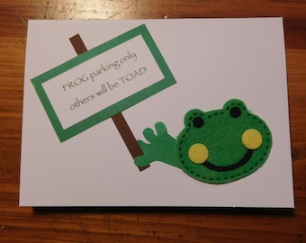 Frog note, frog note card, Frog Birthday Card , Frog Card, Birthday Card, Animal Birthday Card , Froggie Card, for all ages, The Artsy Acorn