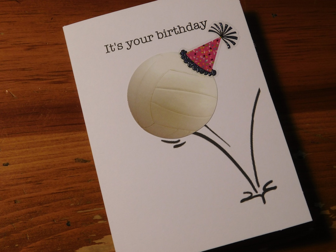Volleyball Birthday Card, Volleyball Birthday, Volleyball Card