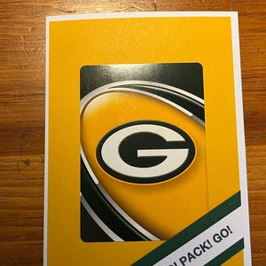 Green Bay Packers Karte, Football Karte, Packers Geburtstagskarte, Fussball blanko Karte, Packers Karte, Green Bay Packers Geburtstagskarte