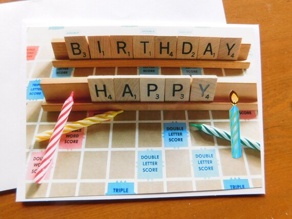 Carte Danniversaire De Scrabble Mots Avec Carte Etsy Carte Danniversaire De Scrabble Mots Avec Carte Etsy