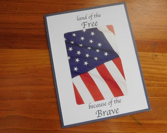 Stars & Stripes, Honor Flight, Serviceman card, Flag Card, Patriotic Card, American flag, Flag Day card,  July 4th Birthday card, flag card