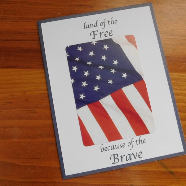 Stars & Stripes, Honor Flight, Serviceman card, Flag Card, Patriotic Card, American flag, Flag Day card,  July 4th Birthday card, flag card