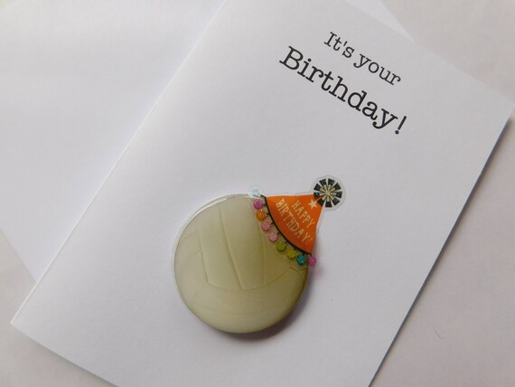 volleyball birthday card birthday handmade greeting card etsy volleyball birthday card