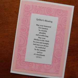 Quilter's Blessing, quiltkaart, quiltwenskaart, quiltkaart, vriendenkaart, quiltcadeaukaart, vriendschapskaart, kaart voor quilter
