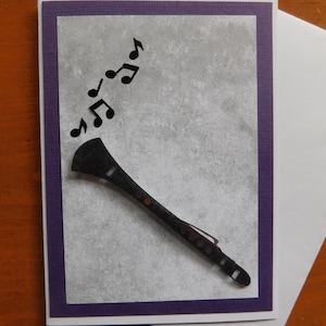 Horn Birthday, Music birthday card, Clarinet Birthday card , clarinet card,  birthday card, kids birthday card