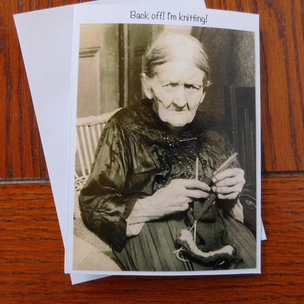 Knitting Card, knitter card, knitting lady card, sweater knitting card, card for knitter, knit card, knitting appreciation card
