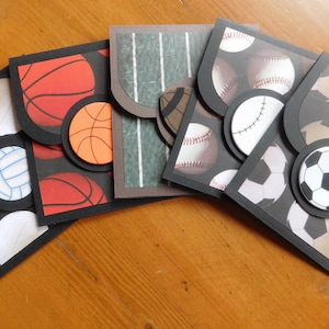 Tarjetero para tarjetas de regalo, tarjeta de regalo deportiva, tarjeta de dinero para deportes, tarjeta de fútbol, fútbol americano, voleibol, golf, tarjeta de regalo de baloncesto, béisbol, pesca