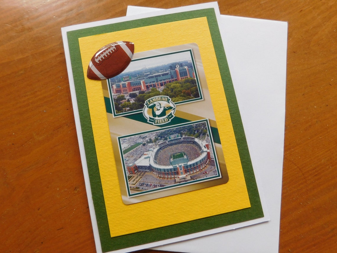 Green Bay Packers Card Birthday Football Card Packers Etsy