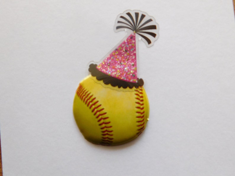 Softball Birthday Card Softball card Softball Greeting Etsy