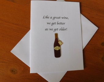 Birthday Wine Card ,Wine Birthday Card, Red Wine Card, Pink Wine Birthday, Drink Wine Birthday Card, wine card, wine birthday card