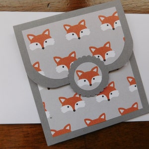Carte-cadeau de renard, porte-carte-cadeau de renard, carte-cadeau, carte de renard d'argent, carte de renard, carte-cadeau d'enfants, carte juste parce que, carte de remerciement, renard