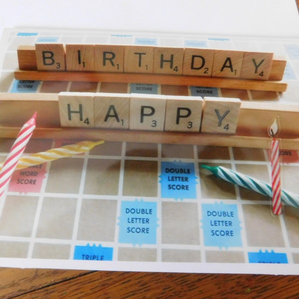 Scrabble Birthday Card, Words with Friends Birthday Card, Scrabble Card, Birthday card, Birthday card for scrabble player, words card