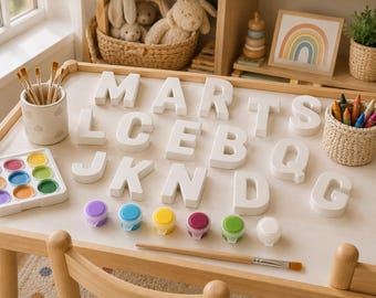 Personalised Paint Your Own Letters Kit | Jesmonite Craft Activity, Nursery Decor