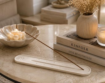 Handmade Stars Incense Holder – Minimalist Jesmonite Ash Catcher – Modern Boho Decor
