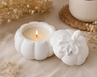 Handmade White Pumpkin Trinket Box, Autumn Fall Home Decor, Jewellery Storage