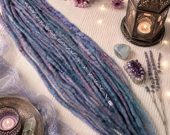 Pastel Wool Dreads – Unicorn Dread Extensions – Boho Festival Hair – 13 DE Set – Ready to Ship