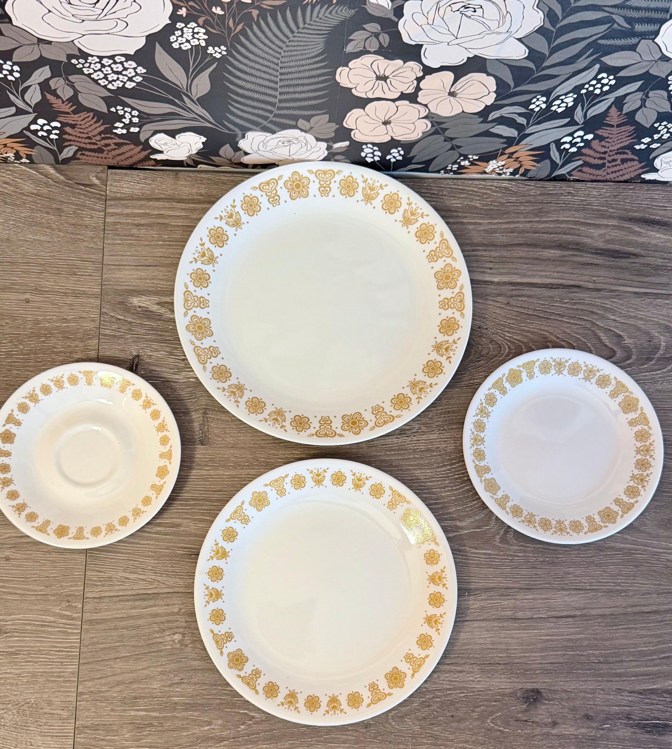 Corningware Corelle Butterfly Gold Plates Platters Bowls Lunch Mix