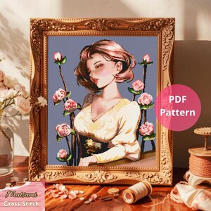 PDF Grille Point de croix d'une jeune femme