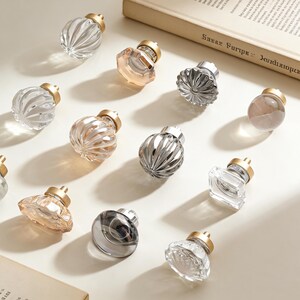 Kristall Möbelknöpfe Klar und Champagner | Knäufe Glas | Kristall Knöpfe | Transparente Knäufe | Vielseitige Deko Knäufe