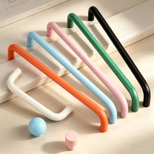Colorful Cabinet Drawer Pulls, Round Knobs, Modern Hardware for Wardrobe, Nursery