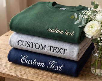 Sweat-shirt personnalisé Bestickt, pull avec texte personnalisé avec données EST, rmel Initiale mit Herz, motifs individuels, broderie personnalisée