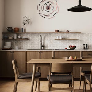 Oryginalny, konfigurowalny, cichy zegar ścienny – duży rozmiar – salon/kuchnia