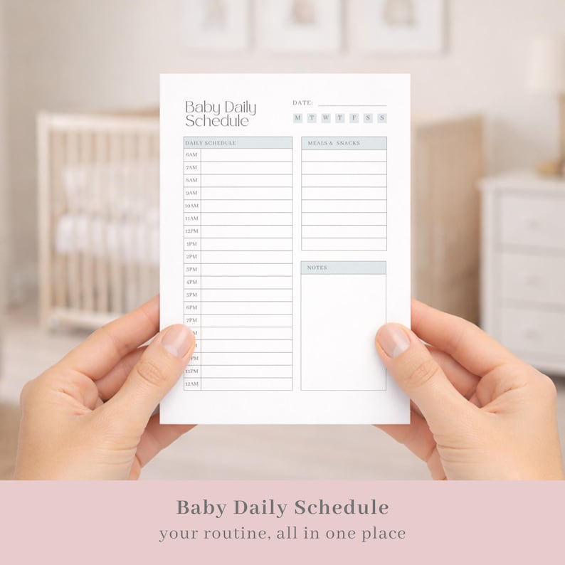 Newborn Routine Printable PDF, Baby Feeding & Sleep Tracker, Minimalist ...