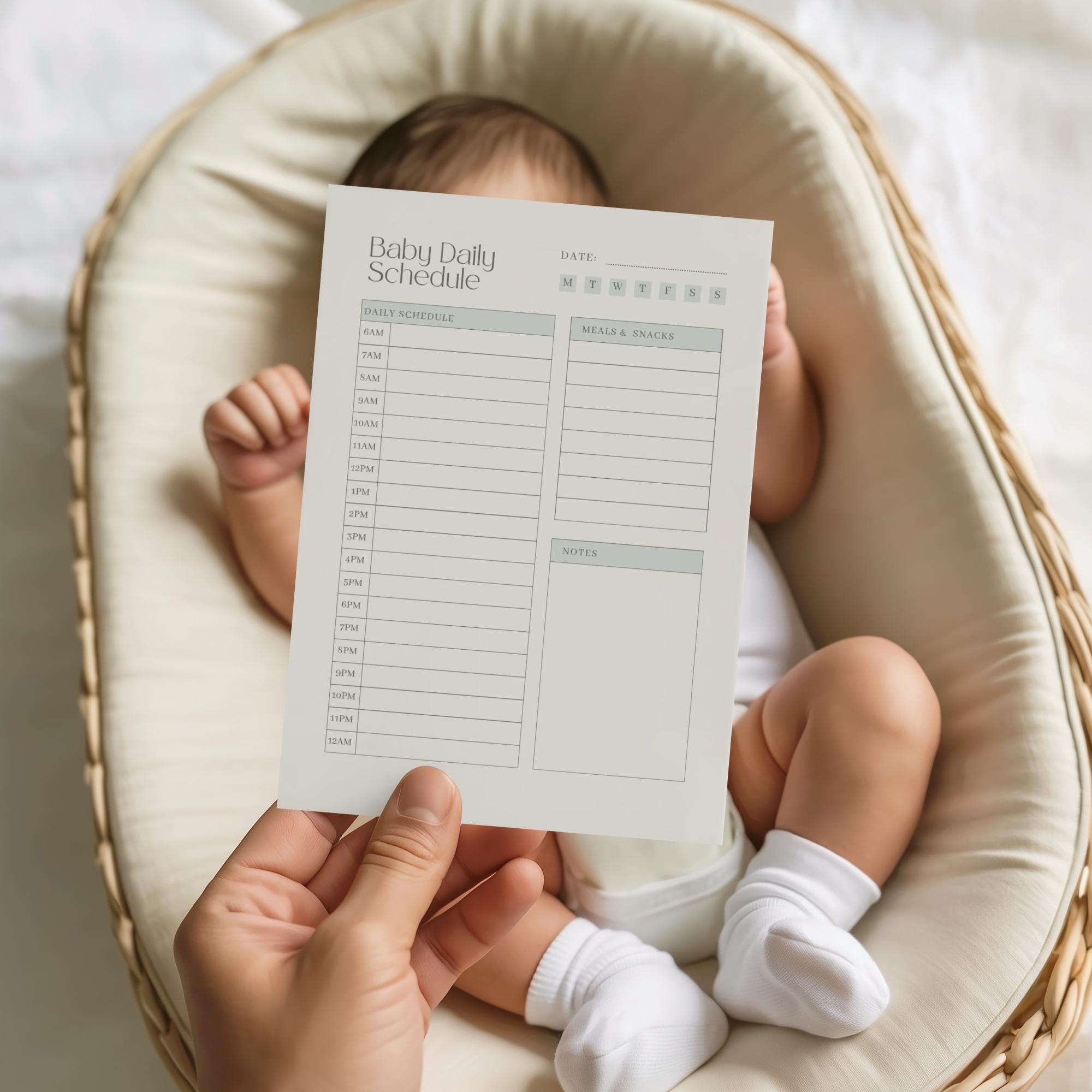 Newborn Routine Pdf Newborn Routine Printable PDF, Baby Feeding & Sleep Tracker, Minimalist ...