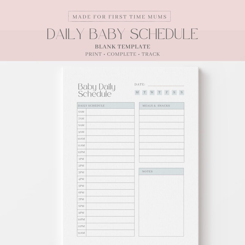 Newborn Routine Printable PDF, Baby Feeding & Sleep Tracker, Minimalist ...