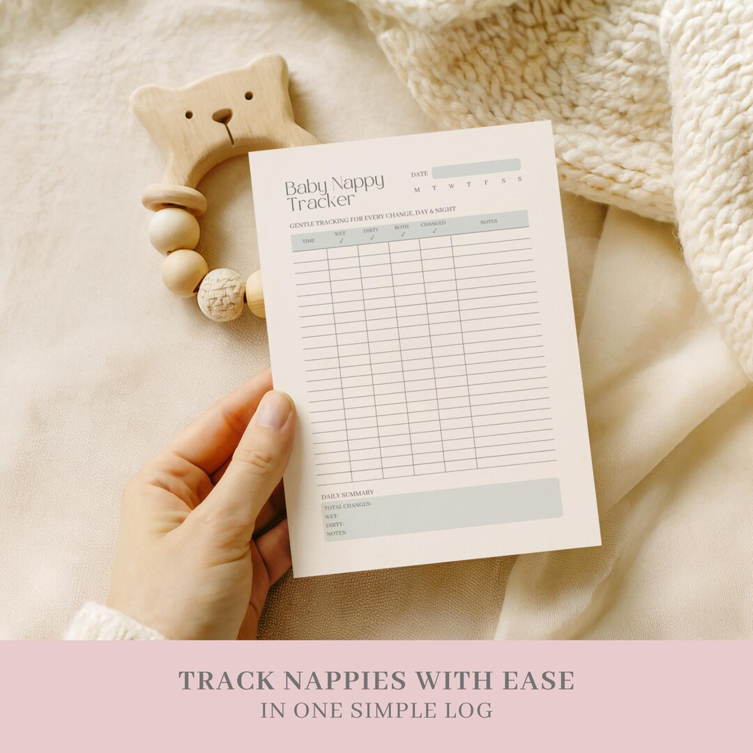 Newborn Baby Tracker Printable PDF, Minimalist Feeding & Nappy Log A4 ...