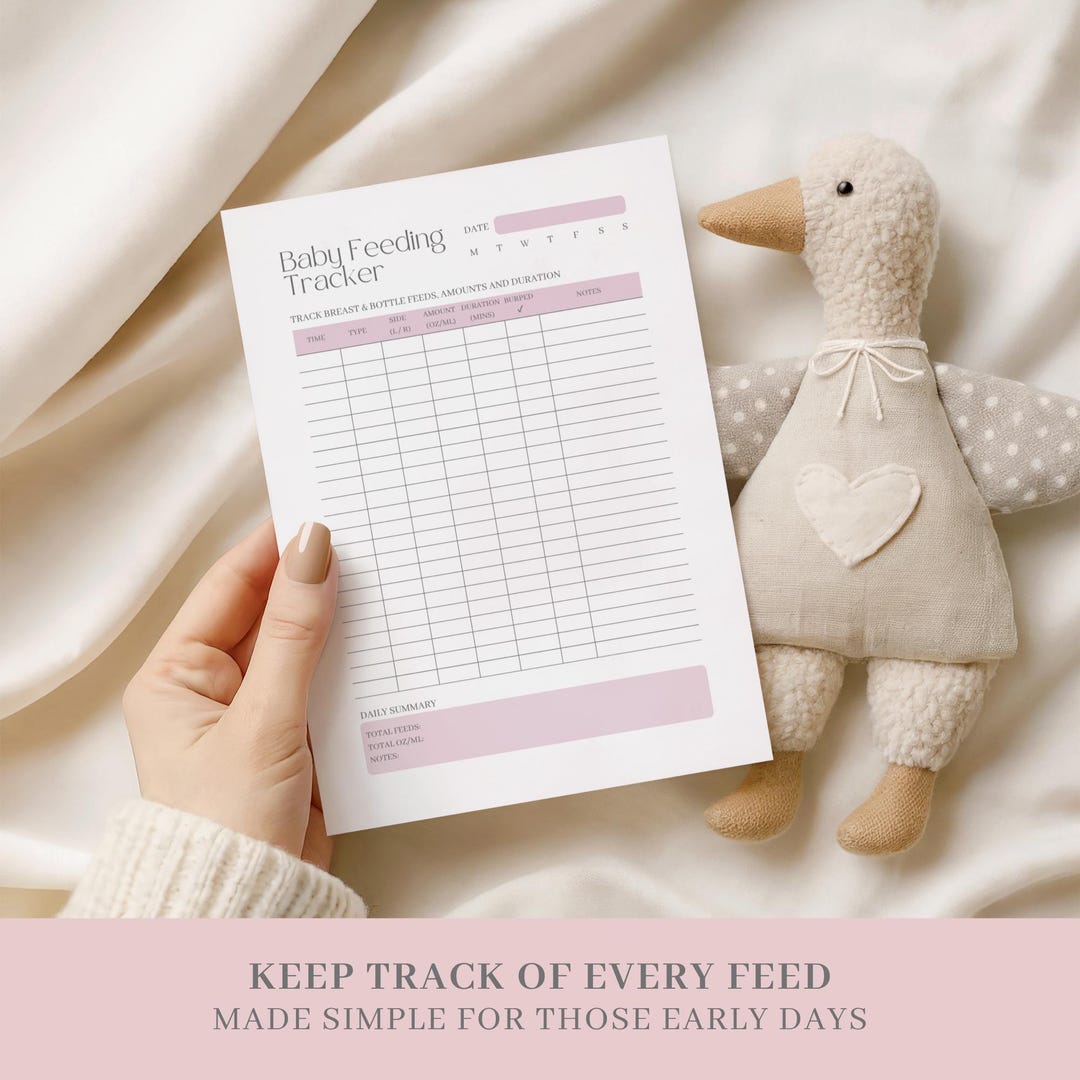 Minimalist Baby Feeding Tracker Printable PDF, Newborn Feeding Log ...