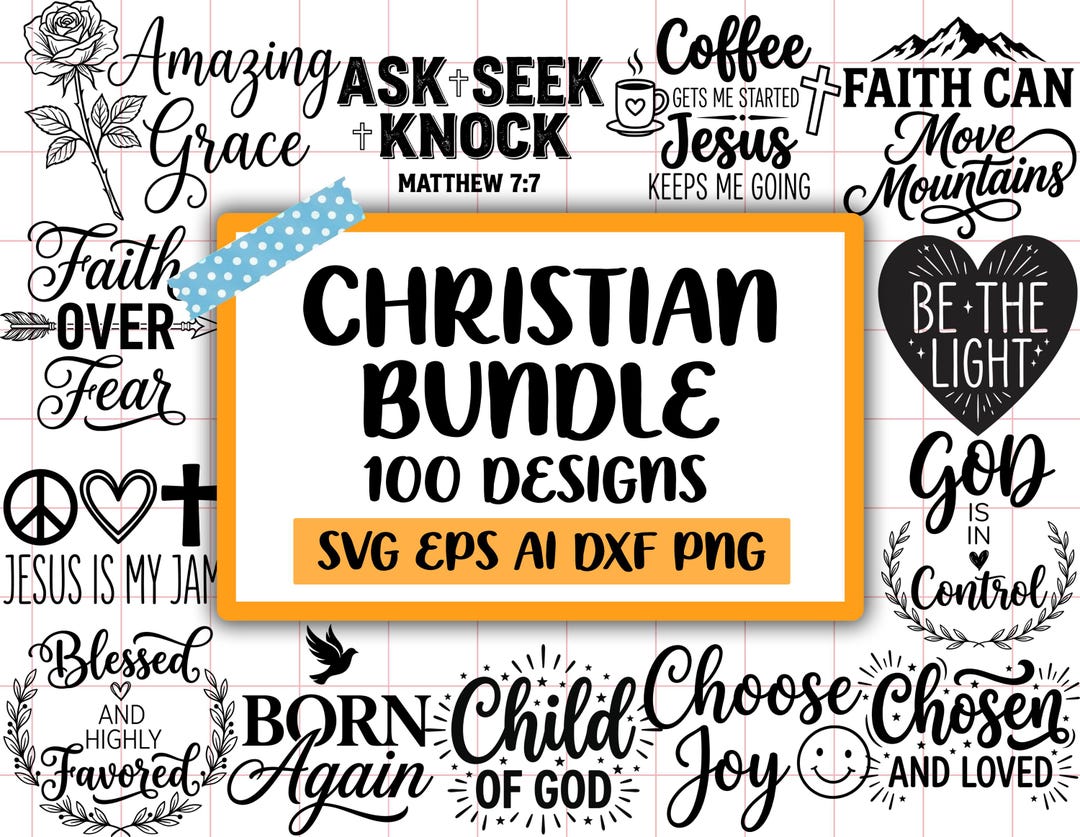 Christian SVG PNG Bundle, Bible Verse, Blessed Svg, Jesus, God, Faith ...