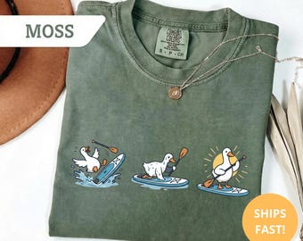 Silly Goose Paddle Board Shirt | Comfort Colors Paddleboarding Goose Tee | Cute Summer Beach Shirt | SUP Lover Gift