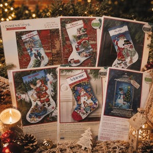 Dimensions Christmas Stocking Cross Stitch Kit, Vintage Needlepoint Kit, DIY Holiday Stocking, Christmas Embroidery Kit, Craft Gift