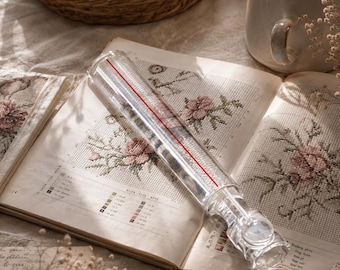 Linjeläsare, förstoringsglas, linjal, läsning av stygn och finstil, förstoringsglas för korsstygn och stickmönster, förstoringsglas