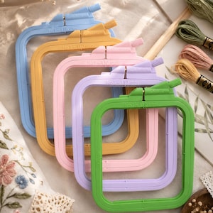 Telaio da ricamo quadrato Nurge, telaio in plastica per punto croce, telaio per lavori di cucito, disponibile in diverse misure - Telaio per lavori artigianali ad alta tensione