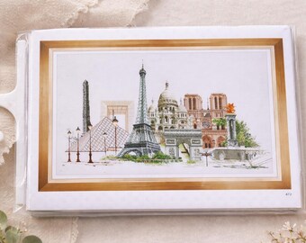 Thea Gouverneur Counted Cross Stitch Kit | City/Country Name|, Cityscape Embroidery Kit, DIY Destination Needlepoint Craft Kit