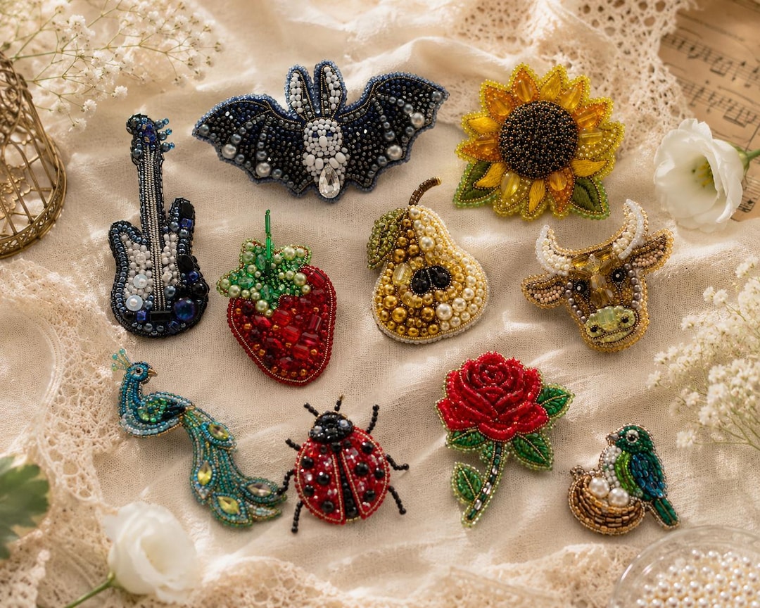 Beaded Brooch Making Kit - DIY Jewelry Making Kit for Adults, Handcraft ...