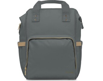Grey Multifunctional Diaper Backpack