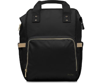 Black Multifunctional Diaper Backpack | Baby Changing Bag, Organizer