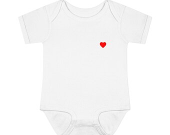 Small Red Heart Infant Bodysuit | Baby Onesie Chest Heart