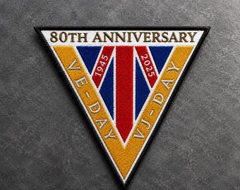 80th Anniversary Embroidered Patch, Vintage Celebration Iron On Sew On Applique Badge for Jacket Backpack Hat