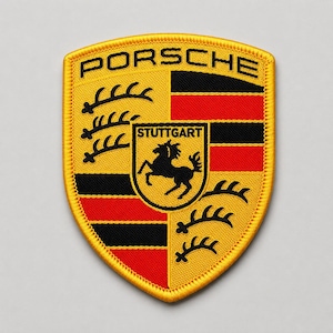 Porsche Racing Logo Patch Motorsport Embroidered Patch Car Racing Style Badge Iron On Sew On Applique for Jacket Backpack Hat