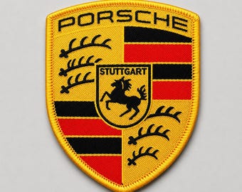 Porsche Racing Logo Patch Motorsport Embroidered Patch Car Racing Style Badge Iron On Sew On Applique for Jacket Backpack Hat