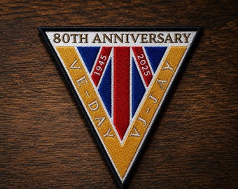80th Anniversary Embroidered Patch, Vintage Celebration Iron On Sew On Applique Badge for Jacket Backpack Hat