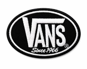 Skate Style Checker Logo Embroidered Patch Black White Iron On Sew On Applique Badge for Jacket Backpack Hat UK