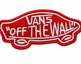 Skateboard Style Embroidered Patch, Red Iron On Sew On Applique Badge for Jacket Backpack Hat Streetwear Clothing