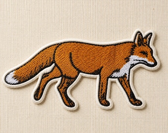 Fox Embroidered Patch Iron On Sew On Animal Badge for Jacket Backpack Hat