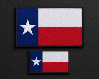 Texas Flag Embroidered Patch, Lone Star State Patch, USA Badge, Iron On Sew On Applique, Texas Pride Large Small