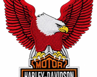 Harley Davidson Eagle Embroidered Back Patch Large Biker Jacket Vest Motorcycle Badge